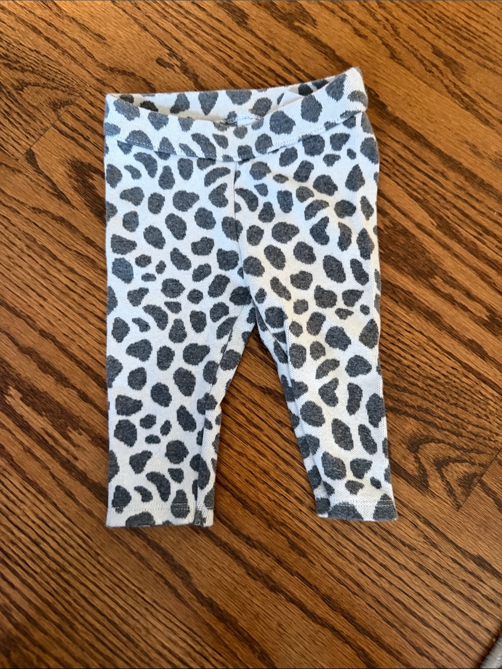 Janie and Jack White and Gray Leopard Print Leggings